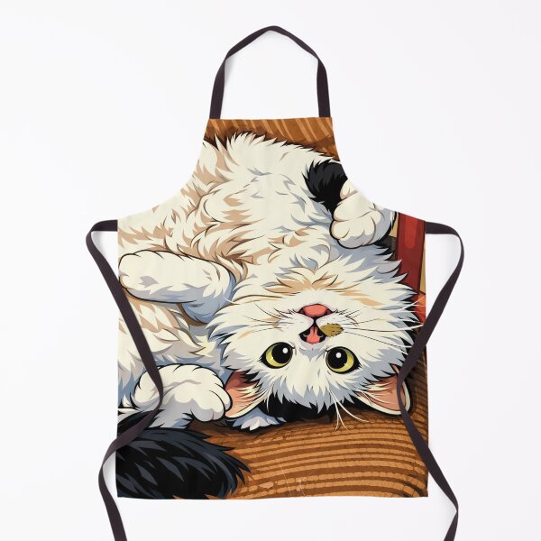 Item preview, Jasper - Cute Upside Down Cat Cartoon – Funny Fluffy Kitty Illustration for Cat Lovers designed and sold by chihuahuashower.