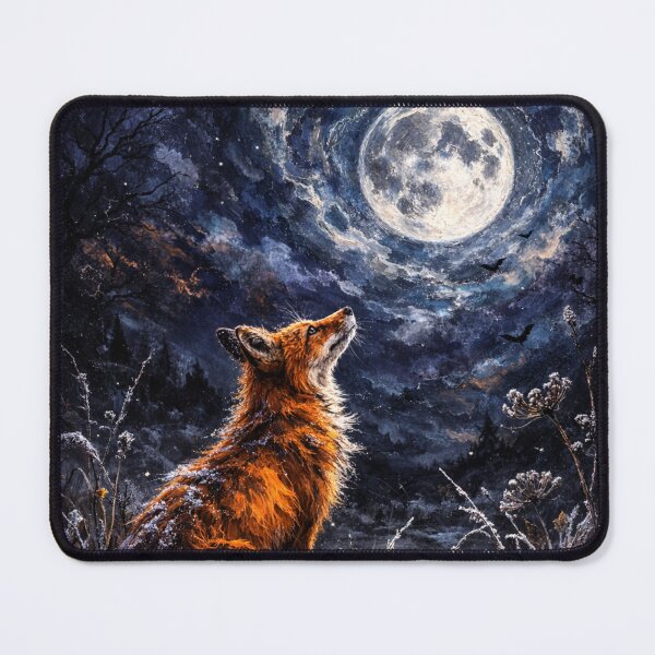 Item preview, Fox Under Full Moon – Mystical Night Forest Wildlife Art designed and sold by chihuahuashower.