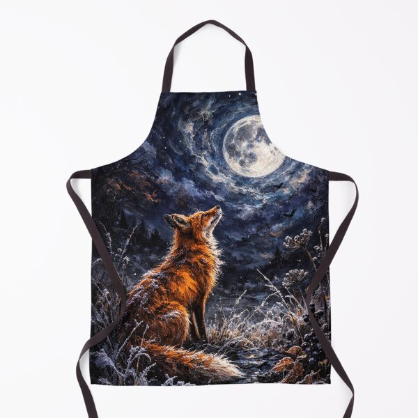 Item preview, Fox Under Full Moon – Mystical Night Forest Wildlife Art designed and sold by chihuahuashower.
