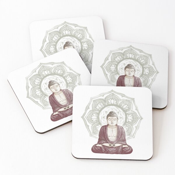 Item preview, Buddha Padma Watercolor - Fawn Earth Wine - Sage Halo designed and sold by Irene Estelle.