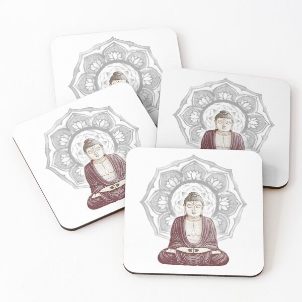 Item preview, Buddha Padma Watercolor - Fawn Earth Wine - Slate Halo designed and sold by Irene Estelle.