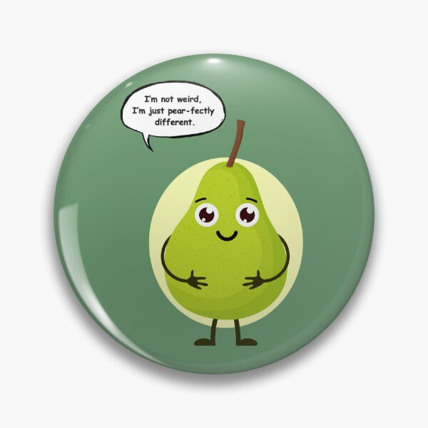 Item preview, Funny Pear Pun Sticker – “I’m Not Weird, I’m Just Pear-fectly Different” Cute Cartoon Fruit Design designed and sold by RositaArtStudio.