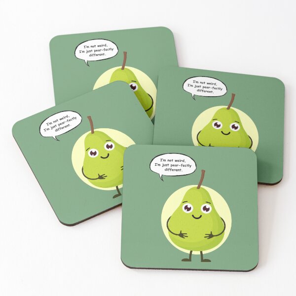 Item preview, Funny Pear Pun Sticker – “I’m Not Weird, I’m Just Pear-fectly Different” Cute Cartoon Fruit Design designed and sold by RositaArtStudio.