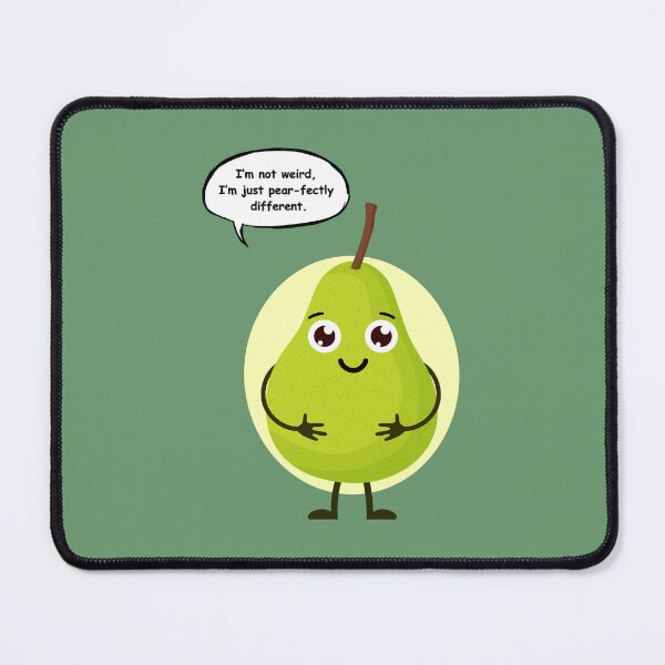 Item preview, Funny Pear Pun Sticker – “I’m Not Weird, I’m Just Pear-fectly Different” Cute Cartoon Fruit Design designed and sold by RositaArtStudio.