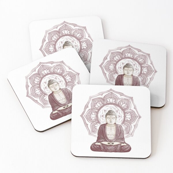 Item preview, Buddha Padma Watercolor - Fawn Earth Wine - Wine Halo designed and sold by Irene Estelle.