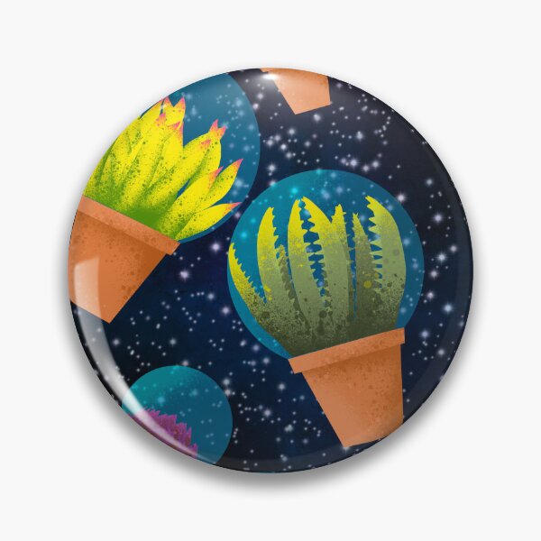 Item preview, Floating Succulent Terrariums in Space - Cosmic Plant Pattern designed and sold by TheArtOfTreble.