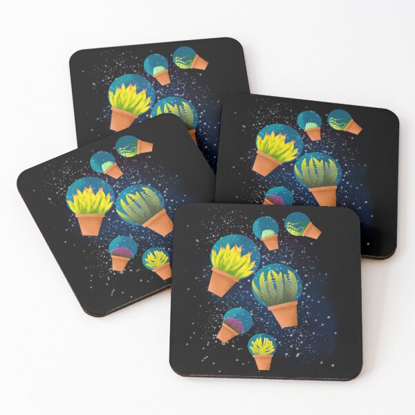Item preview, Floating Succulent Terrariums in Space - Cosmic Plant Pattern designed and sold by TheArtOfTreble.