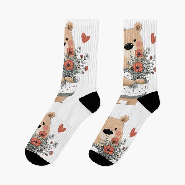 Item preview, Cute Bear with Flowers designed and sold by Retro Whimsy.