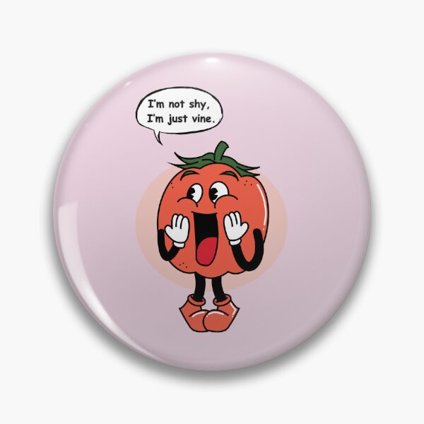 Item preview, Funny Tomato Pun Sticker – “I’m Not Shy, I’m Just Vine” Cute Cartoon Veggie Design designed and sold by RositaArtStudio.