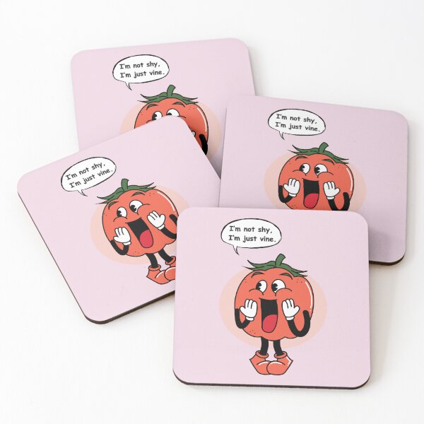 Item preview, Funny Tomato Pun Sticker – “I’m Not Shy, I’m Just Vine” Cute Cartoon Veggie Design designed and sold by RositaArtStudio.