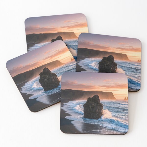 Item preview, Sea Stack At Golden Hour Black Beach designed and sold by Vista Atelier.