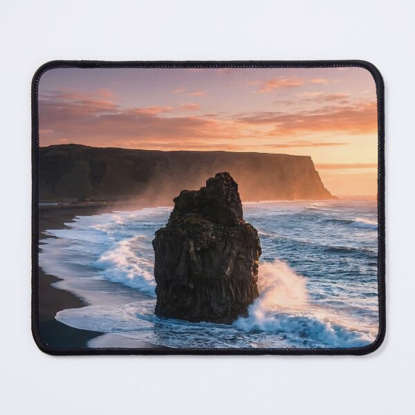 Item preview, Sea Stack At Golden Hour Black Beach designed and sold by Vista Atelier.