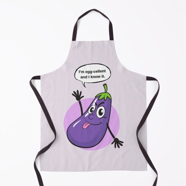 Item preview, Funny Eggplant Pun Sticker – “I’m Egg-cellent and I Know It” Cute Cartoon Aubergine Design designed and sold by RositaArtStudio.