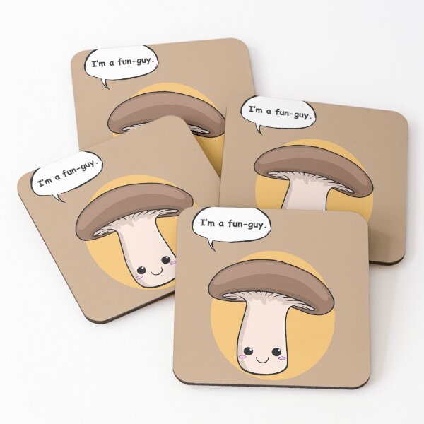 Item preview, Funny Mushroom Pun Sticker – “I’m a Fun Guy” Cute Cartoon Fungi Design designed and sold by RositaArtStudio.