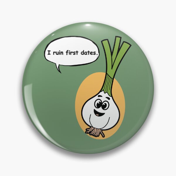 Item preview, Funny Onion Pun Sticker – “I Ruin First Dates” Cute Cartoon Vegetable Design designed and sold by RositaArtStudio.