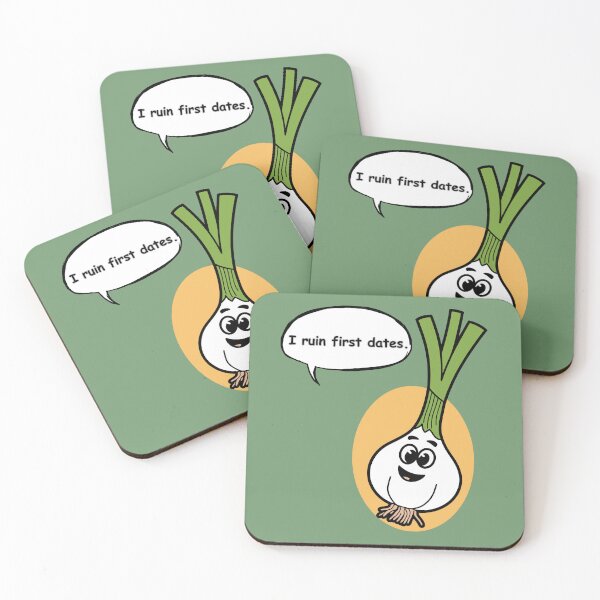 Item preview, Funny Onion Pun Sticker – “I Ruin First Dates” Cute Cartoon Vegetable Design designed and sold by RositaArtStudio.