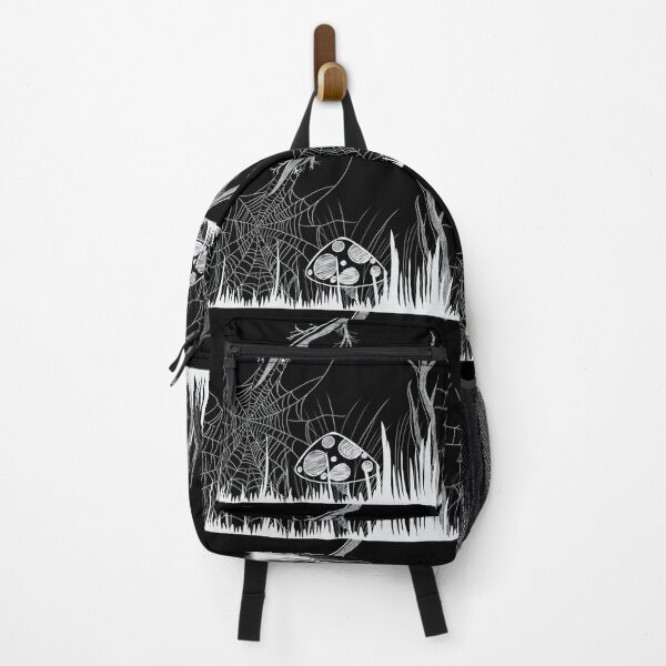 Item preview, Spooky Spider Web & Mushrooms - Gothic Halloween Line Art designed and sold by TheArtOfTreble.