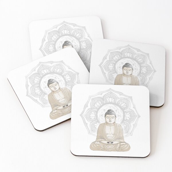 Item preview, Buddha Padma Watercolor - Fawn Slate Dove - Fog Halo designed and sold by Irene Estelle.