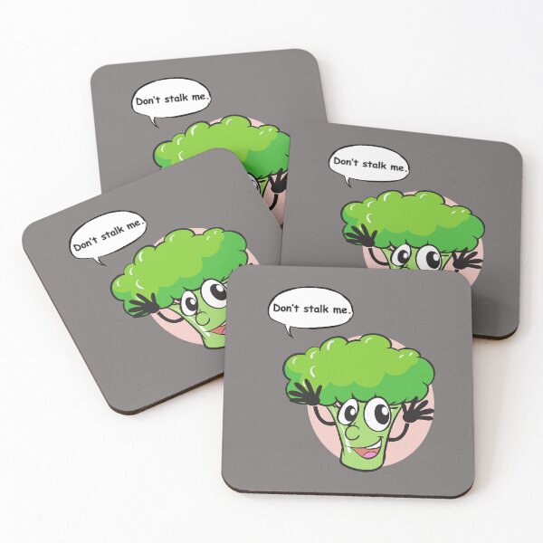Item preview, Cute Broccoli Pun Sticker – Don’t Stalk Me Funny Veggie Cartoon designed and sold by RositaArtStudio.