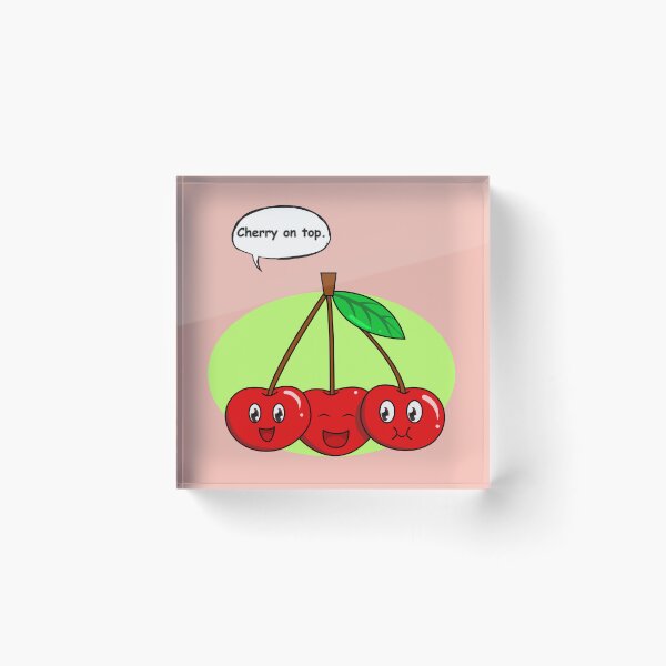 Item preview, Cute Cherry Pun Sticker – Cherry on Top Funny Fruit Cartoon designed and sold by RositaArtStudio.