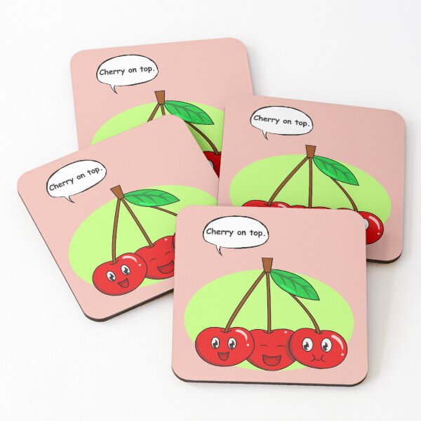 Item preview, Cute Cherry Pun Sticker – Cherry on Top Funny Fruit Cartoon designed and sold by RositaArtStudio.