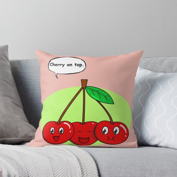 Item preview, Cute Cherry Pun Sticker – Cherry on Top Funny Fruit Cartoon designed and sold by RositaArtStudio.