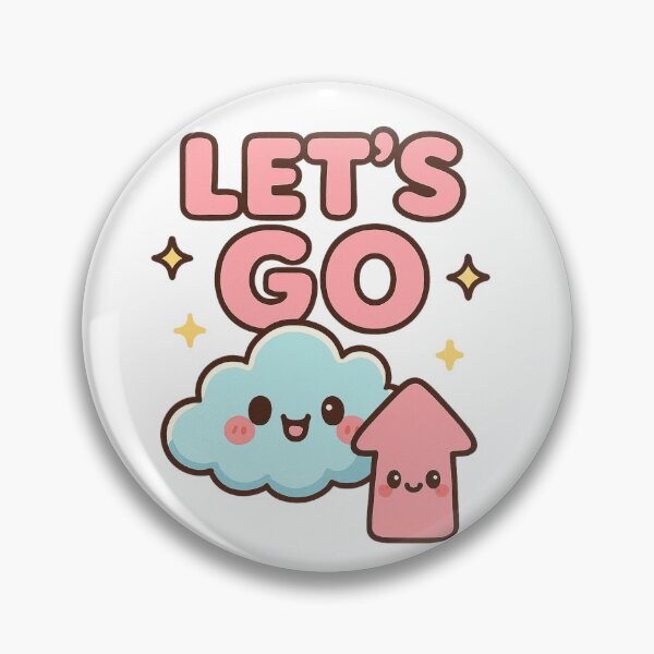 Item preview, Cute Kawaii “Let’s Go!” Cloud & Arrow – Adorable Motivational Design designed and sold by inkstablestudio.