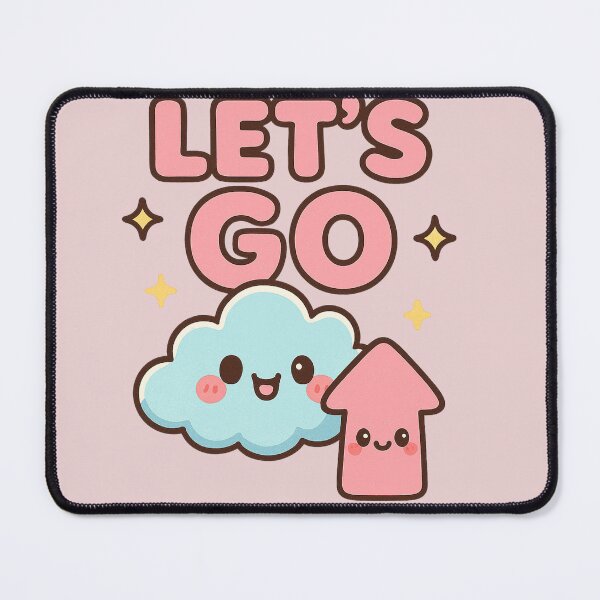 Item preview, Cute Kawaii “Let’s Go!” Cloud & Arrow – Adorable Motivational Design designed and sold by inkstablestudio.