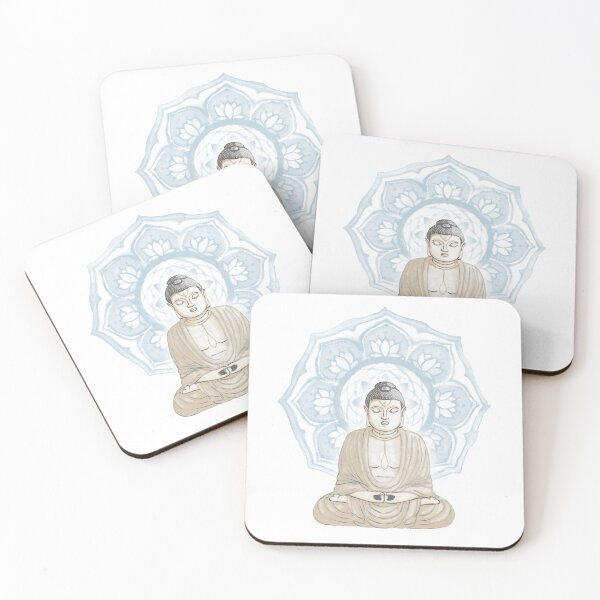 Item preview, Buddha Padma Watercolor - Fawn Slate Dove - Sky Halo designed and sold by Irene Estelle.