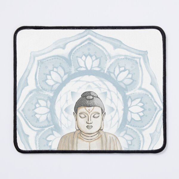 Item preview, Buddha Padma Watercolor - Fawn Slate Dove - Sky Halo designed and sold by Irene Estelle.