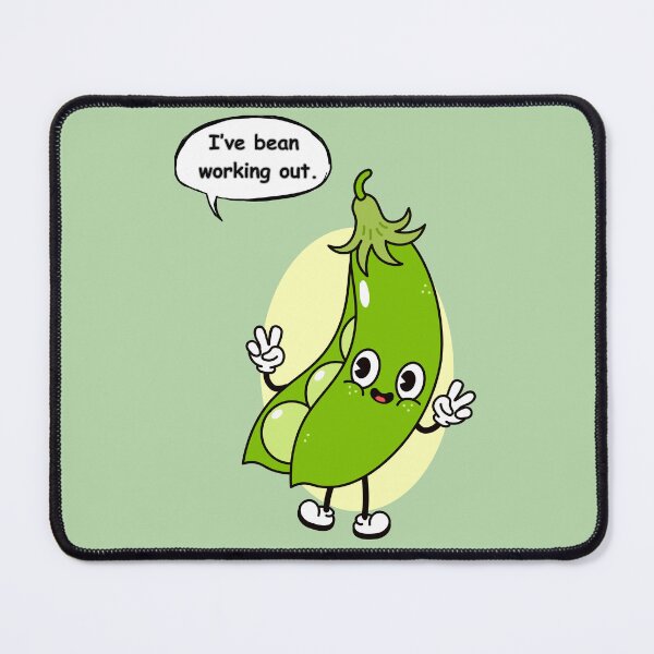 Item preview, Funny Bean Pun Sticker – “I’ve Bean Working Out” Cute Cartoon Veggie Design designed and sold by RositaArtStudio.