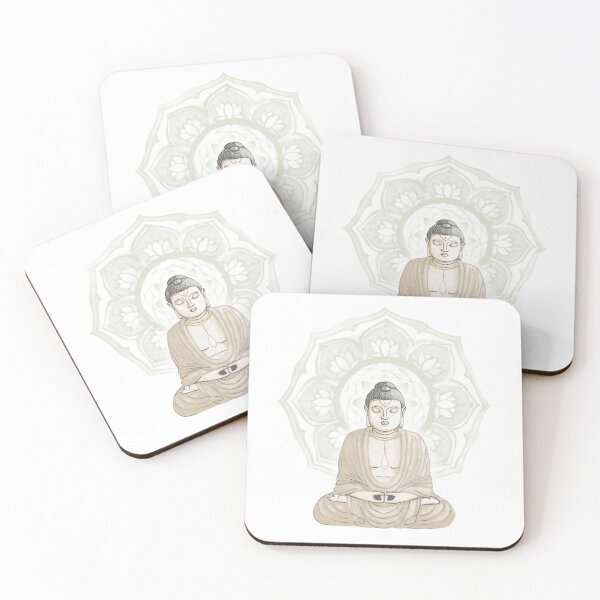 Item preview, Buddha Padma Watercolor - Fawn Slate Dove - Tea Halo designed and sold by Irene Estelle.