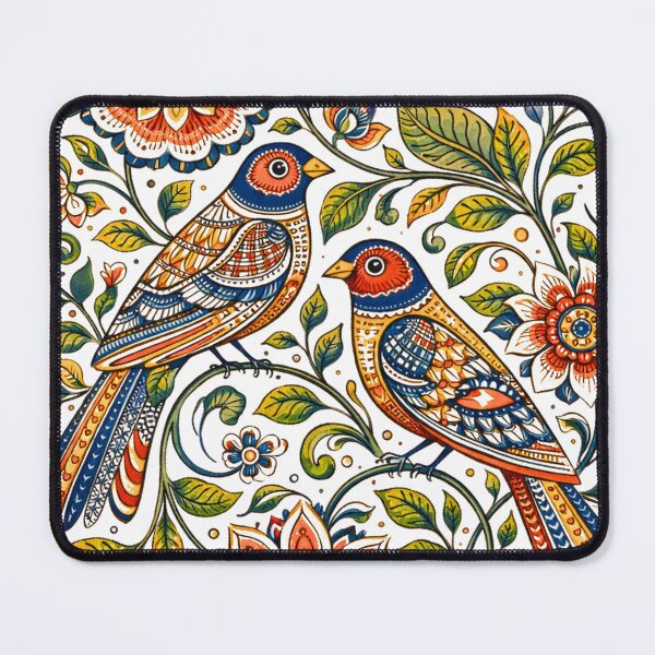 Item preview, Modern Madhubani Folk Bird Floral Art Print | Indian Folk Botanical Wall Decor designed and sold by simpleyetcanva.