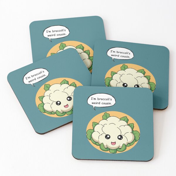 Item preview, Cute Cauliflower Pun Sticker – Broccoli’s Weird Cousin Funny Veggie Cartoon designed and sold by RositaArtStudio.