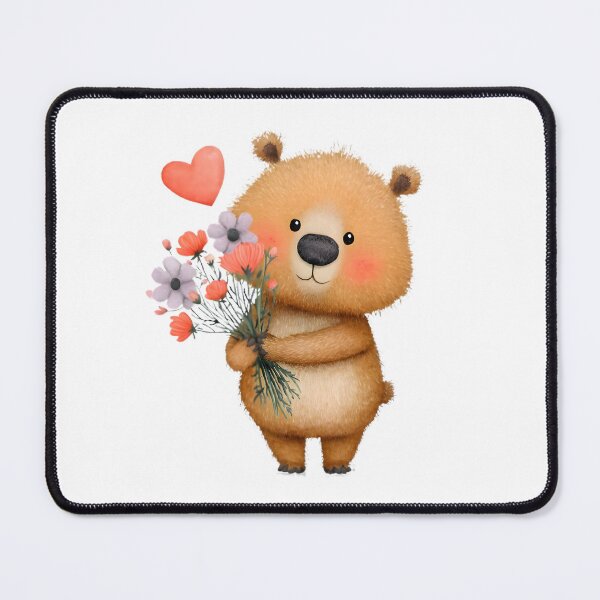 Item preview, Cute Bear with Flowers designed and sold by Retro Whimsy.
