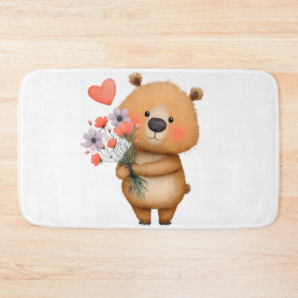 Item preview, Cute Bear with Flowers designed and sold by Retro Whimsy.