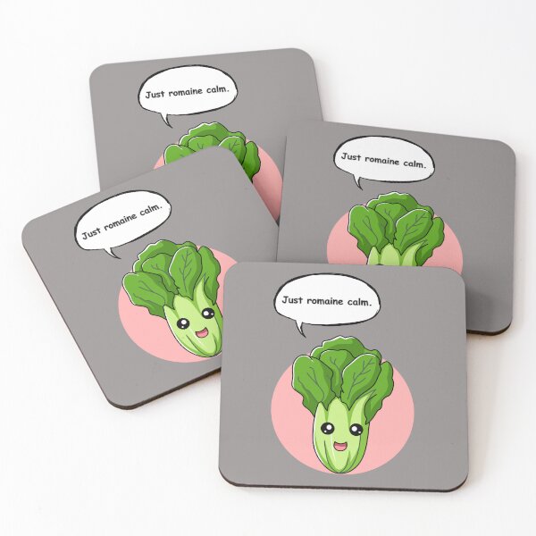 Item preview, Cute Romaine Lettuce Pun Sticker – Just Romaine Calm Funny Veggie Cartoon designed and sold by RositaArtStudio.