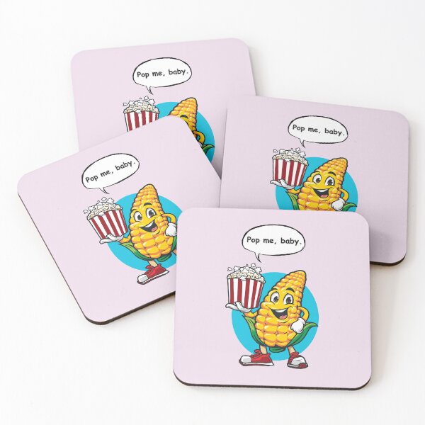 Item preview, Cute Popcorn Pun Sticker – Pop Me Baby Funny Corn Cartoon designed and sold by RositaArtStudio.