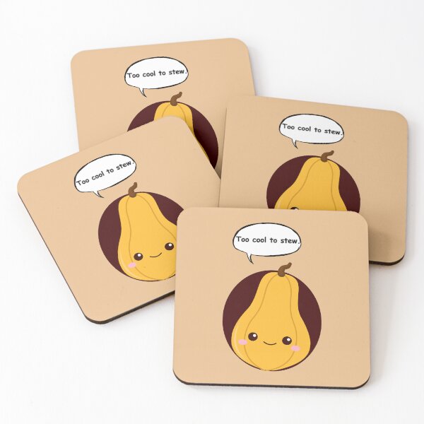 Item preview, Cute Butternut Squash Pun Sticker – Too Cool to Stew Funny Vegetable Cartoon designed and sold by RositaArtStudio.