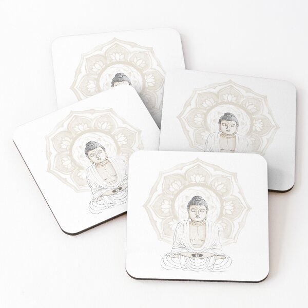 Item preview, Buddha Padma Watercolor - Fawn Slate Snow - Dove Halo designed and sold by Irene Estelle.