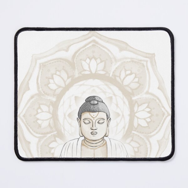 Item preview, Buddha Padma Watercolor - Fawn Slate Snow - Dove Halo designed and sold by Irene Estelle.
