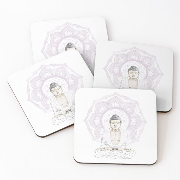 Item preview, Buddha Padma Watercolor - Fawn Slate Snow - Dust Halo designed and sold by Irene Estelle.