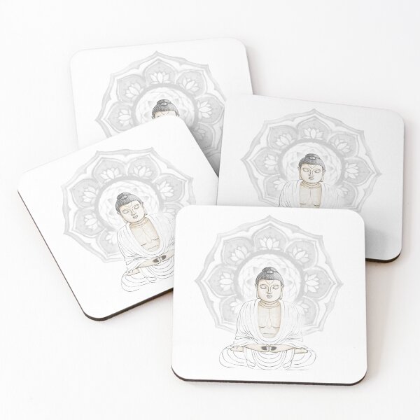 Item preview, Buddha Padma Watercolor - Fawn Slate Snow - Fog Halo designed and sold by Irene Estelle.