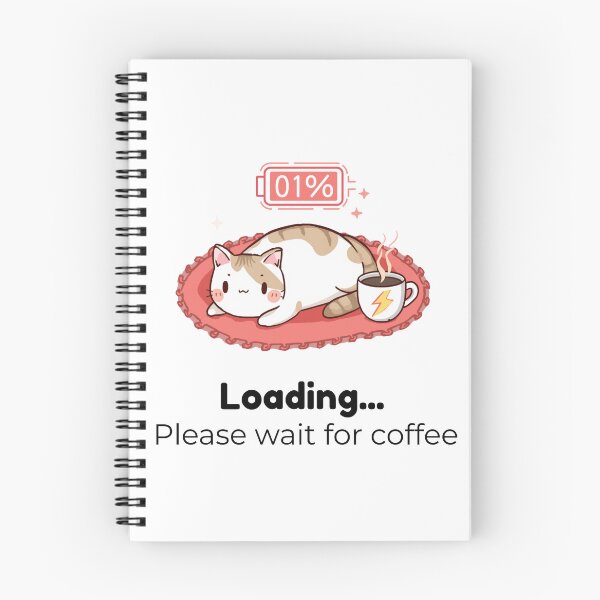 Item preview, Funny Low Battery Cat Illustration | Loading...Please Wait For Coffee designed and sold by INDEEDME.