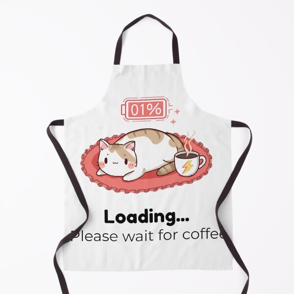 Item preview, Funny Low Battery Cat Illustration | Loading...Please Wait For Coffee designed and sold by INDEEDME.