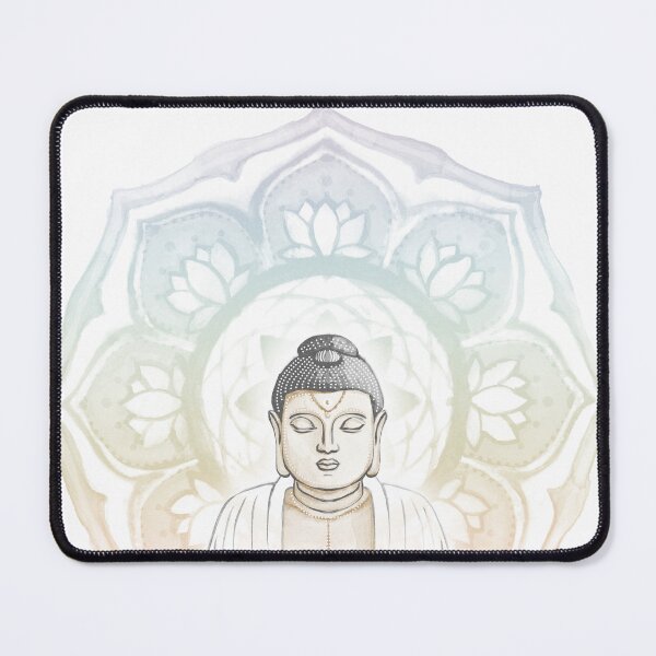 Item preview, Buddha Padma Watercolor - Fawn Slate Snow - Rainbow Sorbet Halo designed and sold by Irene Estelle.