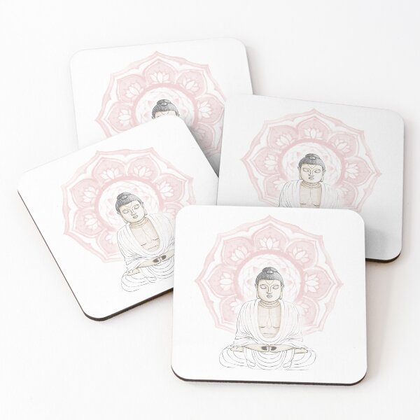 Item preview, Buddha Padma Watercolor - Fawn Slate Snow - Rose Halo designed and sold by Irene Estelle.