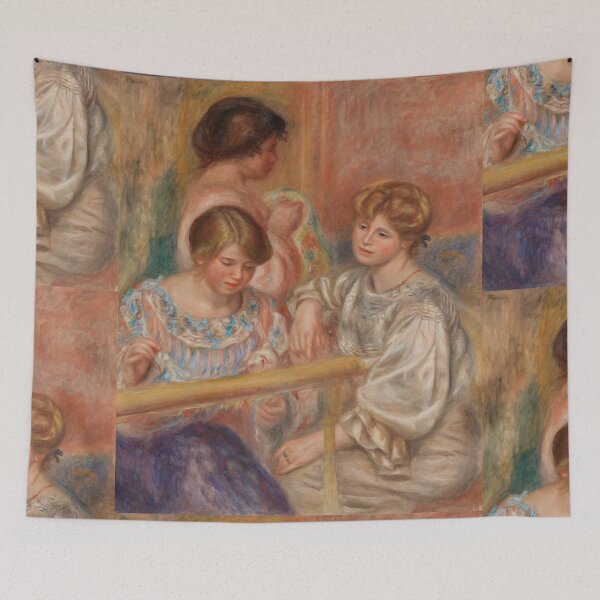 Item preview, Embroiderers Les Brodeuses by Pierre-Auguste Renoir: Romantic Impressionist Poster designed and sold by artofuniverse.