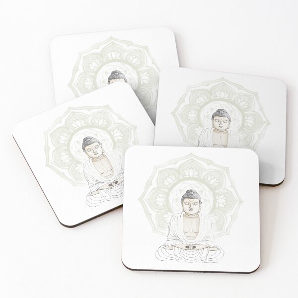 Item preview, Buddha Padma Watercolor - Fawn Slate Snow - Tea Halo designed and sold by Irene Estelle.