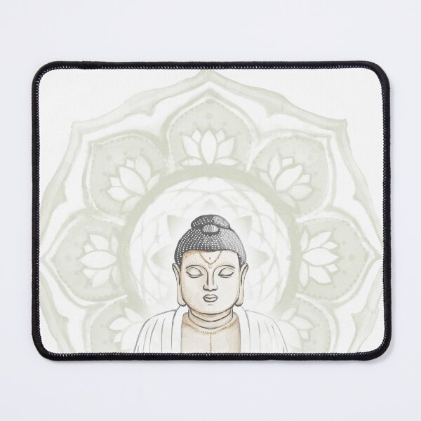 Item preview, Buddha Padma Watercolor - Fawn Slate Snow - Tea Halo designed and sold by Irene Estelle.